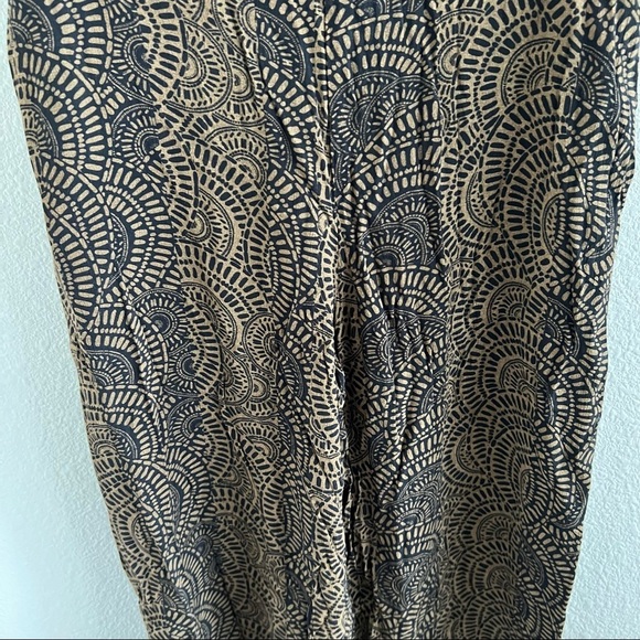 Sanctuary Brown Black Printed Elastic Pull On Smocked Waist Pants Small - Picture 4 of 9